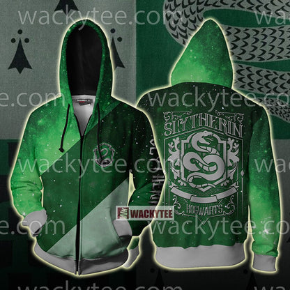 Slytherin House Hogwarts Harry Potter New Unisex 3D T-shirt Zip Hoodie S 
