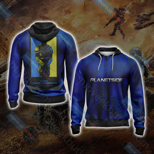 Planetside - New Conglomerate Unisex 3D T-shirt Zip Hoodie XS 