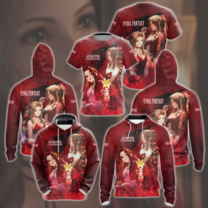 Final Fantasy VII Rebirth Aerith Gainsborough Video Game All Over Printed T-shirt Tank Top Zip Hoodie Pullover Hoodie Hawaiian Shirt Beach Shorts Joggers   