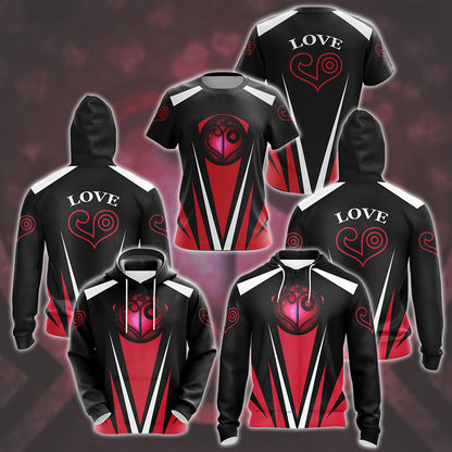 Digimon The Crest Of Love Video Game All Over Printed T-shirt Tank Top Zip Hoodie Pullover Hoodie Hawaiian Shirt Beach Shorts Joggers