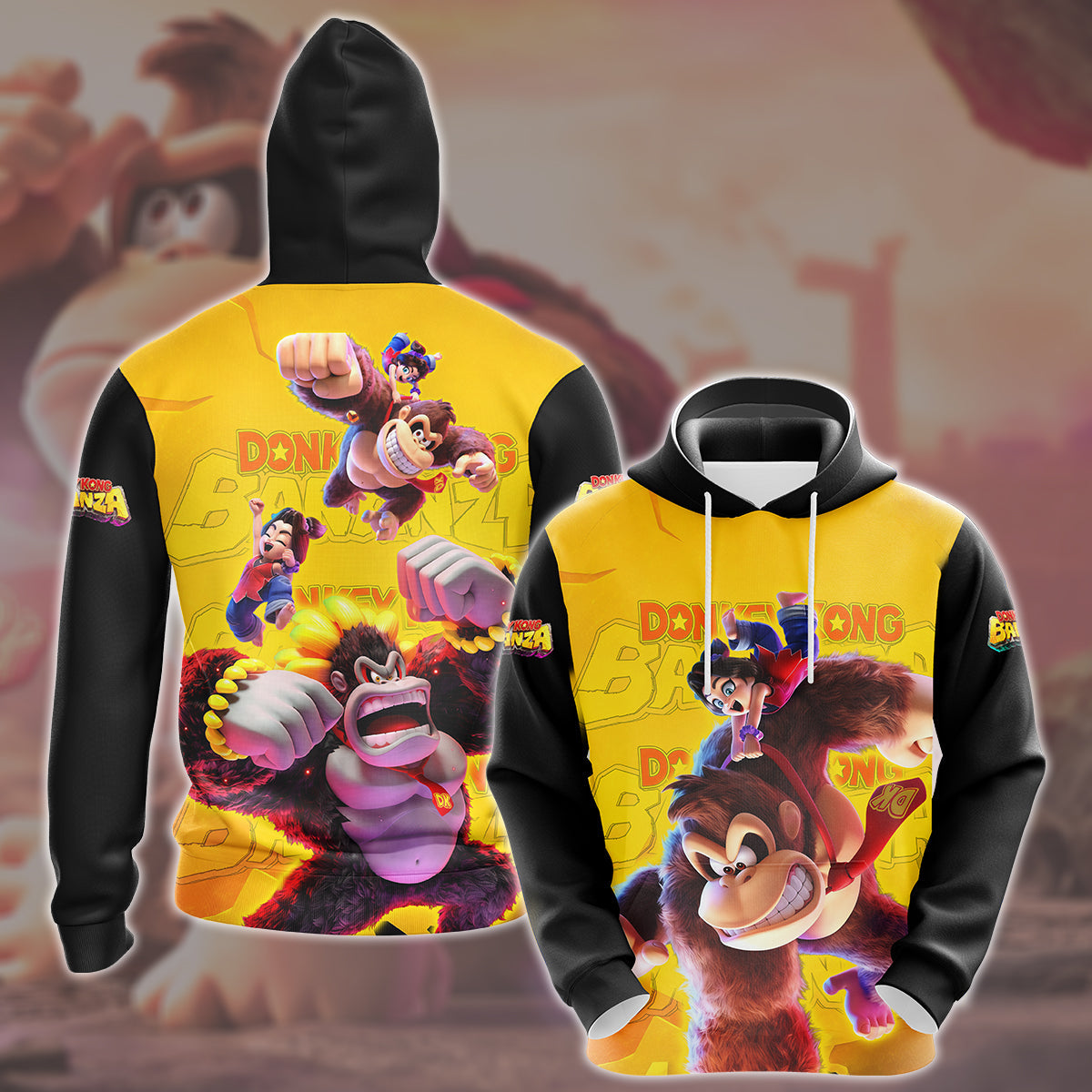 Donkey Kong Bananza Video Game All Over Printed T-shirt Tank Top Zip Hoodie Pullover Hoodie Hawaiian Shirt Beach Shorts Joggers
