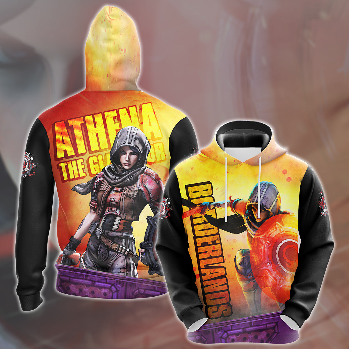 Borderlands Athena Video Game All Over Printed T-shirt Tank Top Zip Hoodie Pullover Hoodie Hawaiian Shirt Beach Shorts Joggers Hoodie S