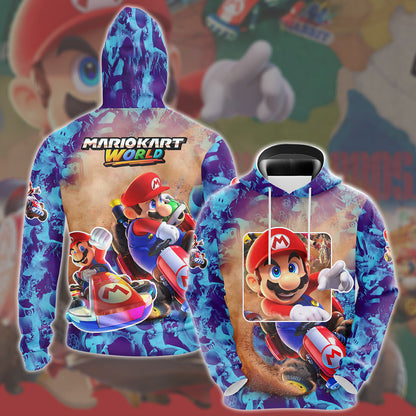 Mario Kart World Video Game All Over Printed T-shirt Tank Top Zip Hoodie Pullover Hoodie Hawaiian Shirt Beach Shorts Joggers