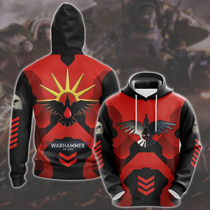 Warhammer 40K Blood Ravens Video Game All Over Printed T-shirt Tank Top Zip Hoodie Pullover Hoodie Hawaiian Shirt Beach Shorts Joggers Hoodie S