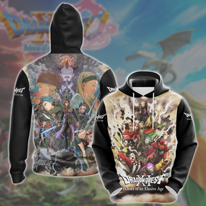 Dragon Quest XI: Echoes of an Elusive Age Video Game All Over Printed T-shirt Tank Top Zip Hoodie Pullover Hoodie Hawaiian Shirt Beach Shorts Joggers Hoodie S 