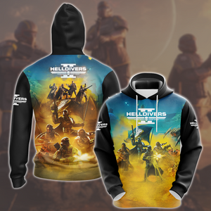 Helldivers 2 Video Game All Over Printed T-shirt Tank Top Zip Hoodie Pullover Hoodie Hawaiian Shirt Beach Shorts Joggers Hoodie S 