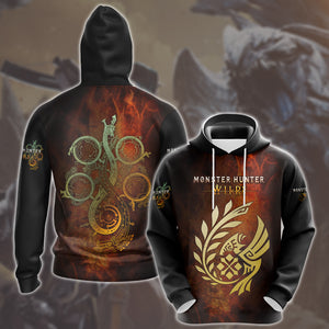 Monster Hunter Wilds Video Game All Over Printed T-shirt Tank Top Zip Hoodie Pullover Hoodie Hawaiian Shirt Beach Shorts Joggers