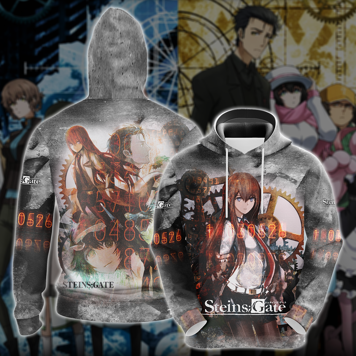 Steins;Gate Anime All-Over T-shirt Hoodie Tank Top Hawaiian Shirt