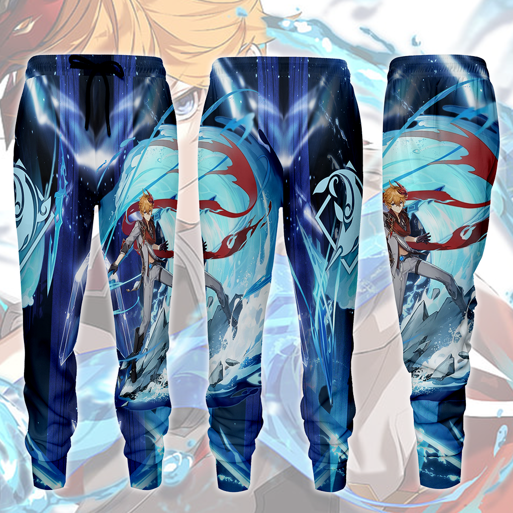 Genshin Impact Childe (Tartaglia) Video Game All Over Printed T-shirt Tank Top Zip Hoodie Pullover Hoodie Hawaiian Shirt Beach Shorts Joggers Joggers S 