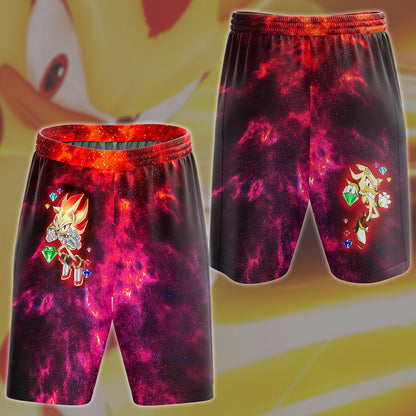Sonic Super Shadow Chaos Emeralds Video Game All Over Printed T-shirt Tank Top Zip Hoodie Pullover Hoodie Hawaiian Shirt Beach Shorts Joggers