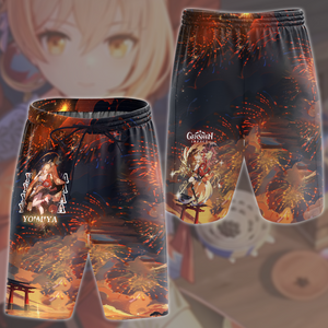 Genshin Impact Yoimiya Video Game All Over Printed T-shirt Tank Top Zip Hoodie Pullover Hoodie Hawaiian Shirt Beach Shorts Joggers Beach Shorts S 