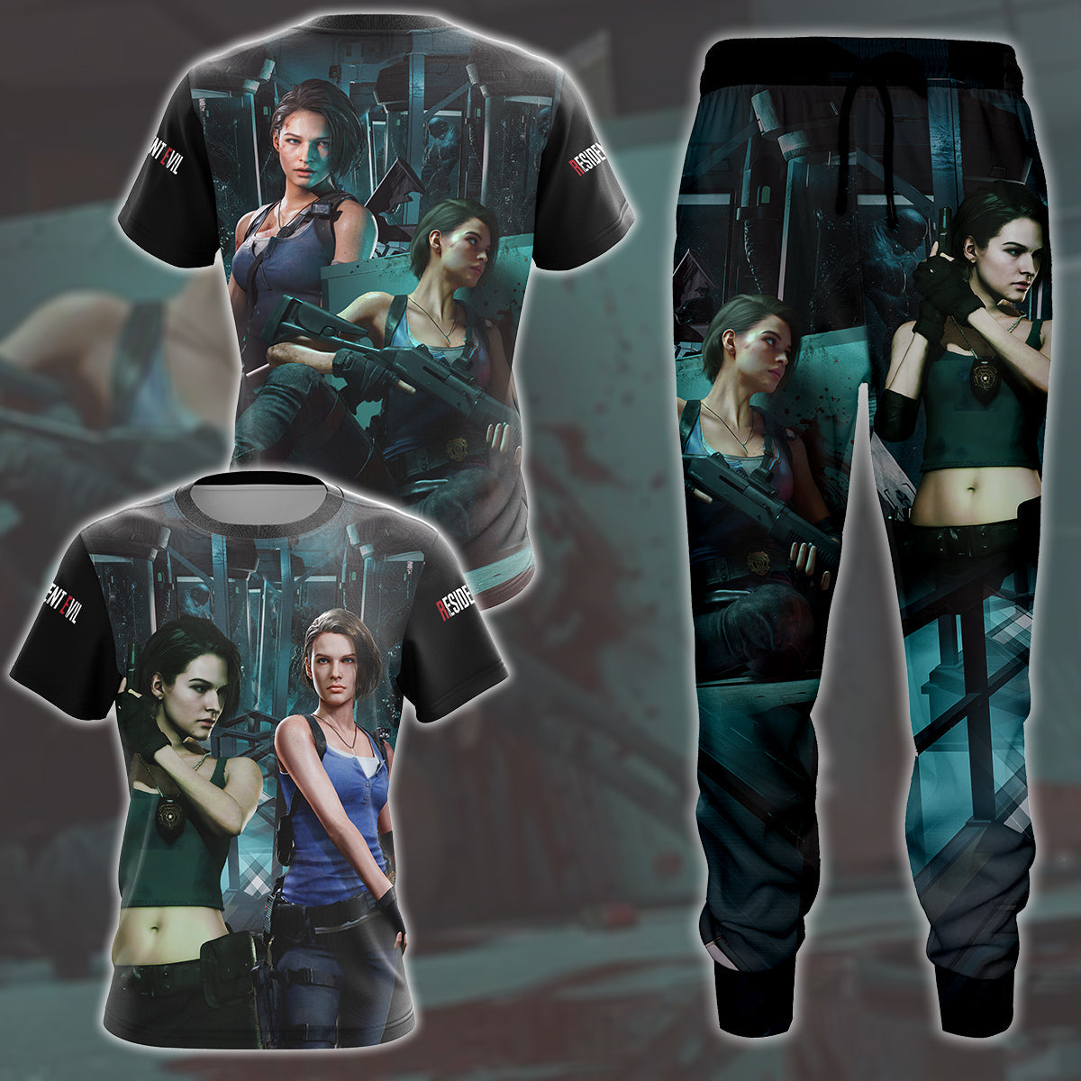 Resident Evil Jill Valentine Video Game All Over Printed T-shirt Tank Top Zip Hoodie Pullover Hoodie Hawaiian Shirt Beach Shorts Joggers