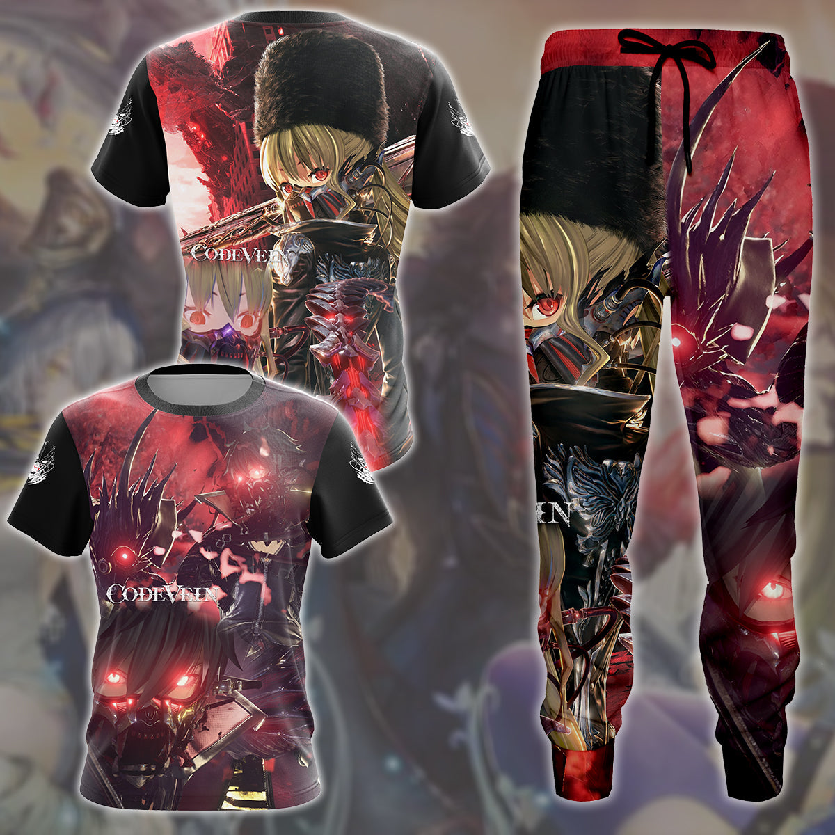 Code Vein Video Game All Over Printed T-shirt Tank Top Zip Hoodie Pullover Hoodie Hawaiian Shirt Beach Shorts Joggers