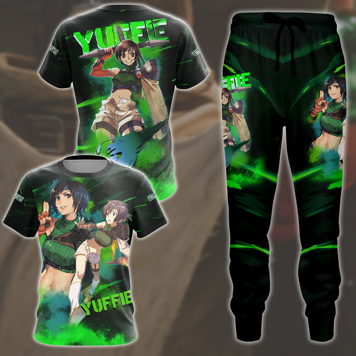 Final Fantasy VII Rebirth Yuffie Kisaragi Video Game All Over Printed T-shirt Tank Top Zip Hoodie Pullover Hoodie Hawaiian Shirt Beach Shorts Joggers   