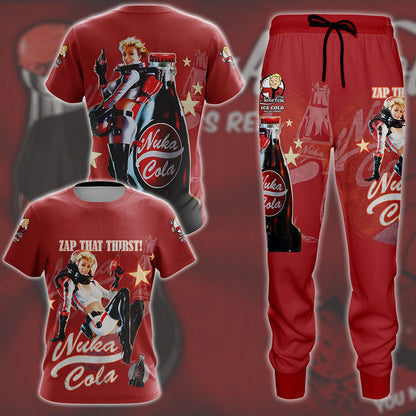 Fallout Nuka-Cola Video Game All Over Printed T-shirt Tank Top Zip Hoodie Pullover Hoodie Hawaiian Shirt Beach Shorts Joggers