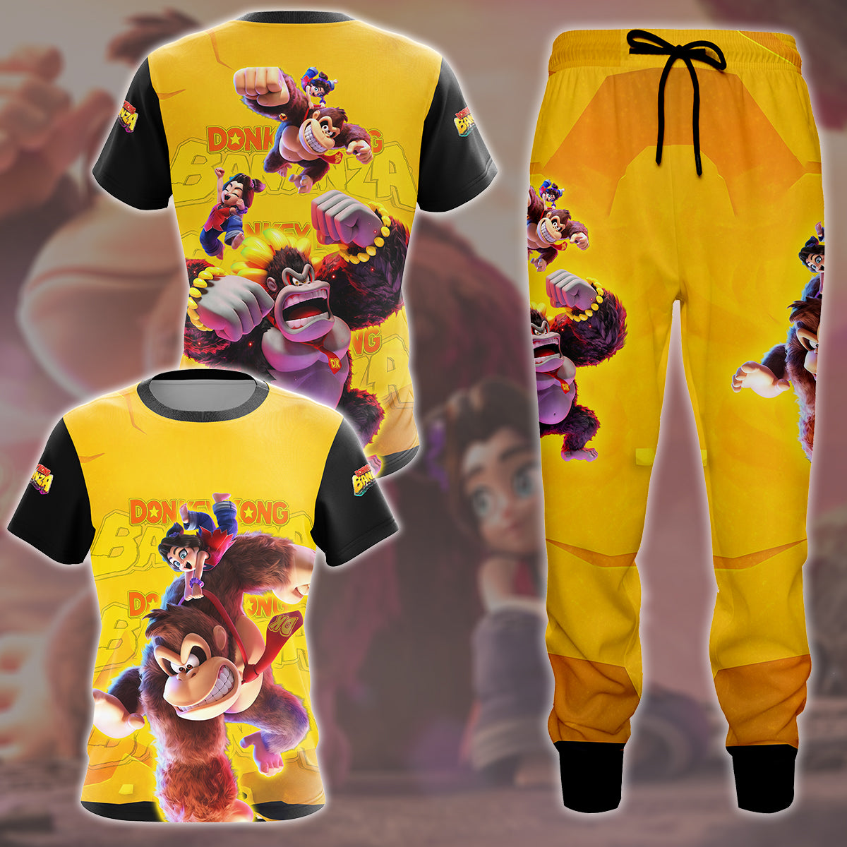Donkey Kong Bananza Video Game All Over Printed T-shirt Tank Top Zip Hoodie Pullover Hoodie Hawaiian Shirt Beach Shorts Joggers