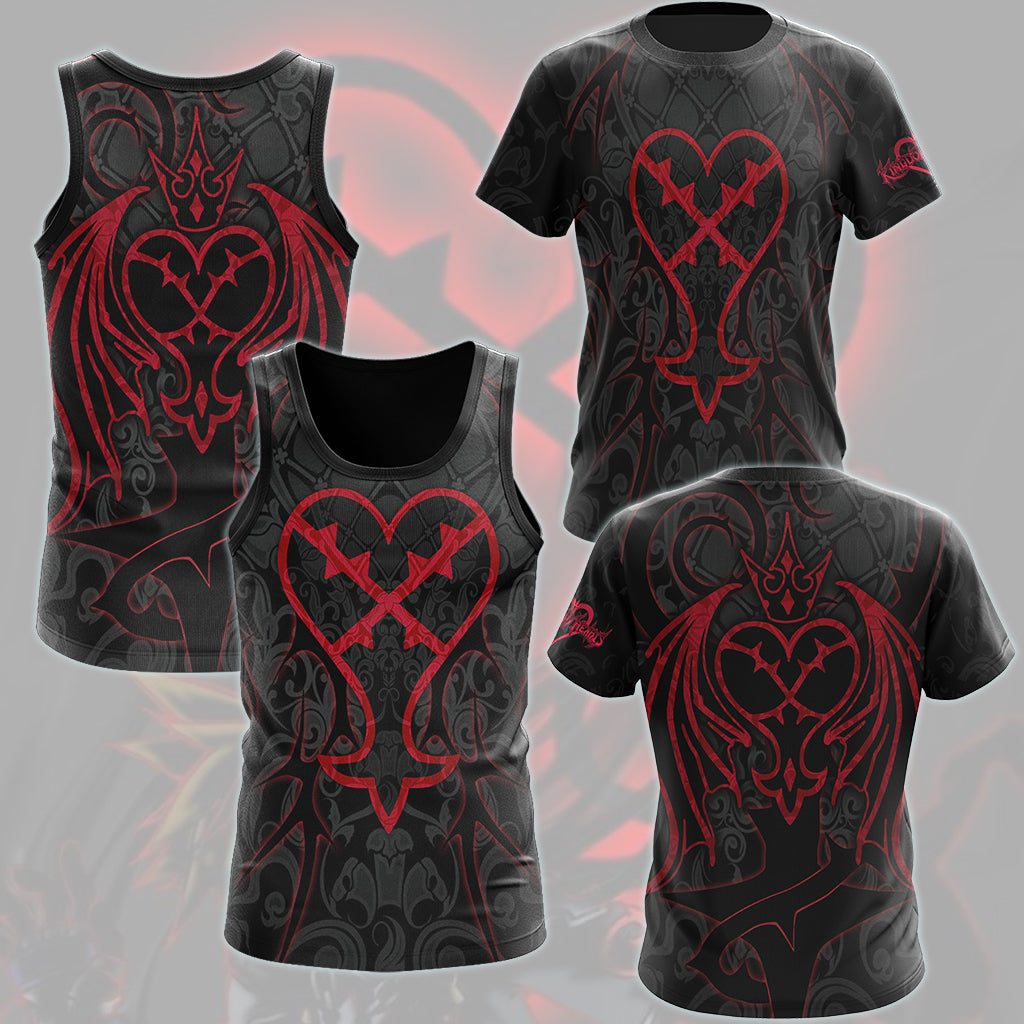 Kingdom Hearts Symbols The Heartless Emblem Video Game All Over Printed T-shirt Tank Top Zip Hoodie Pullover Hoodie Hawaiian Shirt Beach Shorts Joggers