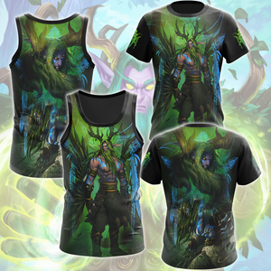 World Of Warcraft Malfurion Stormrage Video Game All Over Printed T-shirt Tank Top Zip Hoodie Pullover Hoodie Hawaiian Shirt Beach Shorts Joggers