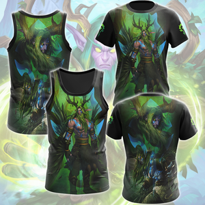 World Of Warcraft Malfurion Stormrage Video Game All Over Printed T-shirt Tank Top Zip Hoodie Pullover Hoodie Hawaiian Shirt Beach Shorts Joggers