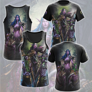 World Of Warcraft Stormrage Love Triangle Illidan Stormrage, Malfurion Stormrage, Tyrande Whisperwind Video Game All Over Printed T-shirt Tank Top Zip Hoodie Hawaiian Shirt Beach Shorts Joggers