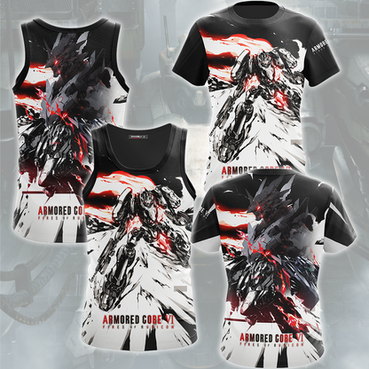Armored Core VI: Fires of Rubicon Video Game All Over Printed T-shirt Tank Top Zip Hoodie Pullover Hoodie Hawaiian Shirt Beach Shorts Joggers   