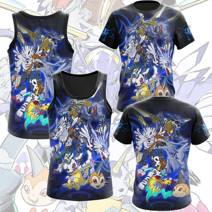 Digimon Gabumon Evolution Video Game All Over Printed T-shirt Tank Top Zip Hoodie Pullover Hoodie Hawaiian Shirt Beach Shorts Joggers