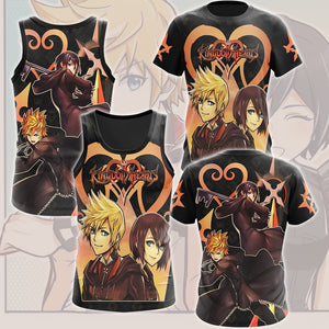 Kingdom Hearts Roxas and Xion Video Game All Over Printed T-shirt Tank Top Zip Hoodie Pullover Hoodie Hawaiian Shirt Beach Shorts Joggers