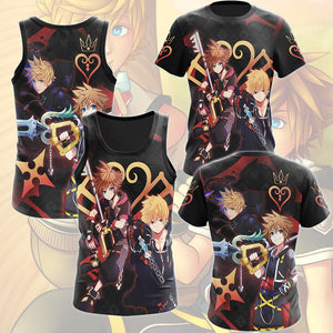 Kingdom Hearts Sora and Roxas Video Game All Over Printed T-shirt Tank Top Zip Hoodie Pullover Hoodie Hawaiian Shirt Beach Shorts Joggers