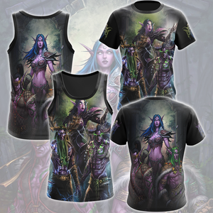 World Of Warcraft Stormrage Love Triangle Illidan Stormrage, Malfurion Stormrage, Tyrande Whisperwind Video Game All Over Printed T-shirt Tank Top Zip Hoodie Hawaiian Shirt Beach Shorts Joggers