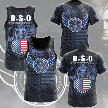 Resident Evil Division of Security Operations (D.S.O.) Video Game All Over Printed T-shirt Tank Top Zip Hoodie Pullover Hoodie Hawaiian Shirt Beach Shorts Joggers