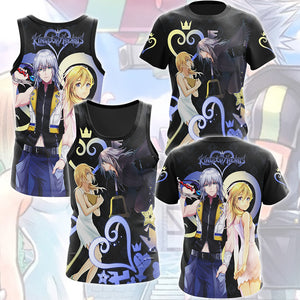 Kingdom Hearts Riku and Namine Video Game All Over Printed T-shirt Tank Top Zip Hoodie Pullover Hoodie Hawaiian Shirt Beach Shorts Joggers