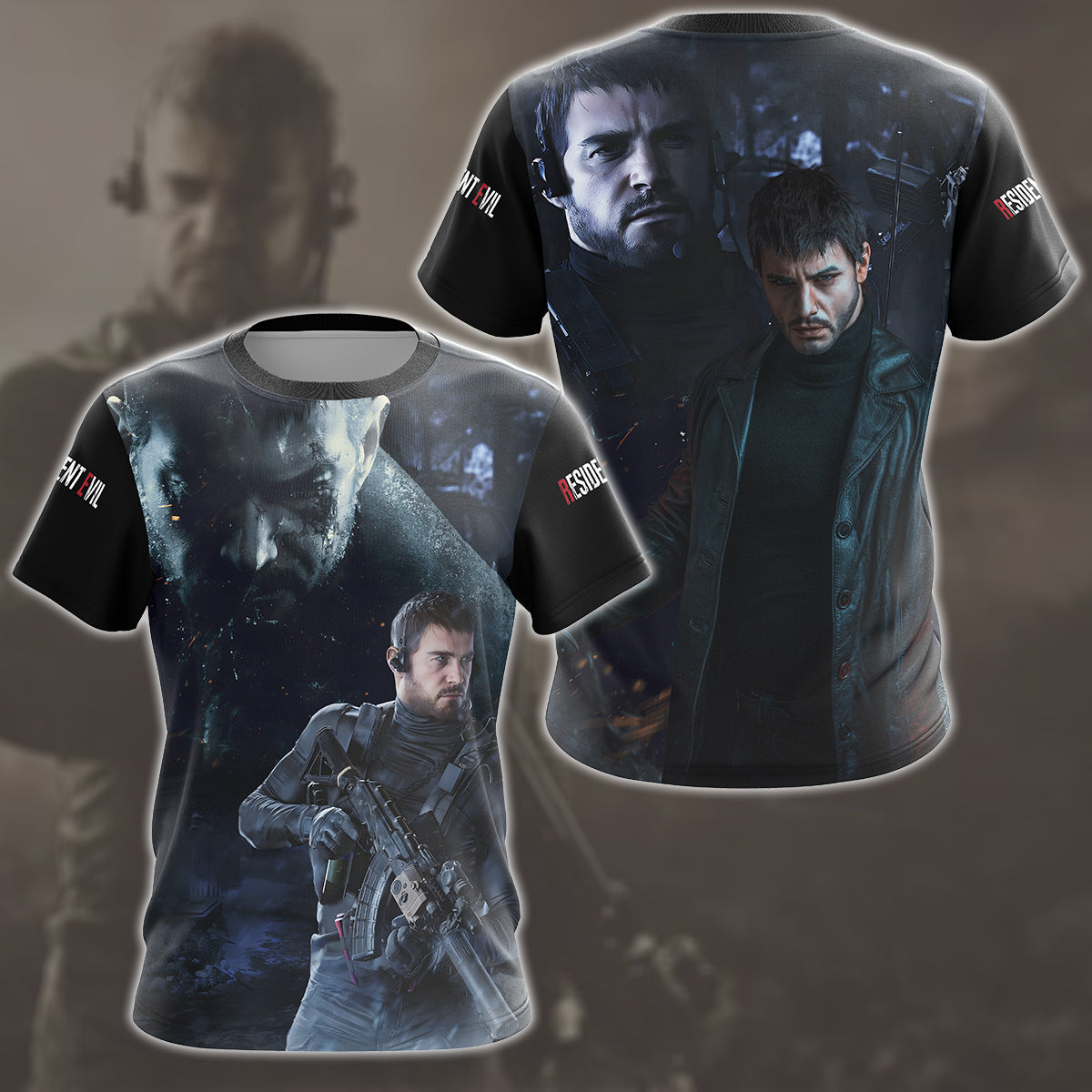 Resident Evil Chris Redfield Video Game All Over Printed T-shirt Tank Top Zip Hoodie Pullover Hoodie Hawaiian Shirt Beach Shorts Joggers T-shirt