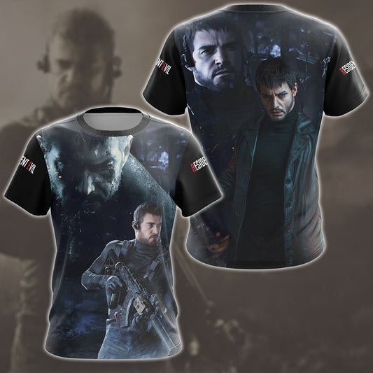 Resident Evil Chris Redfield Video Game All Over Printed T-shirt Tank Top Zip Hoodie Pullover Hoodie Hawaiian Shirt Beach Shorts Joggers T-shirt