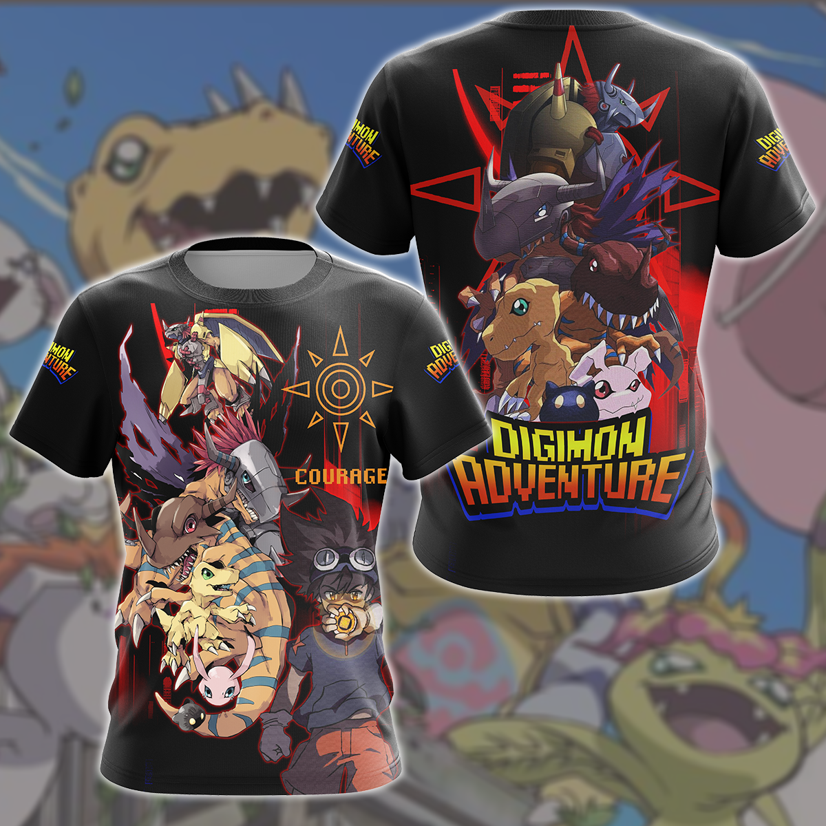 Digimon Video Game All Over Printed T-shirt Tank Top Zip Hoodie Pullover Hoodie Hawaiian Shirt Beach Shorts Joggers T-shirt S 