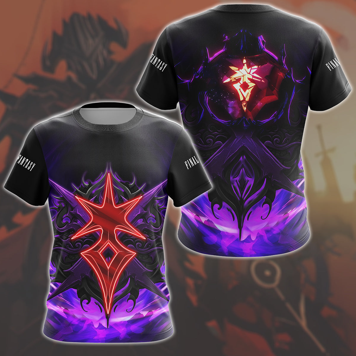 Final Fantasy Dark Knight Video Game All Over Printed T-shirt Tank Top Zip Hoodie Pullover Hoodie Hawaiian Shirt Beach Shorts Joggers T-shirt S