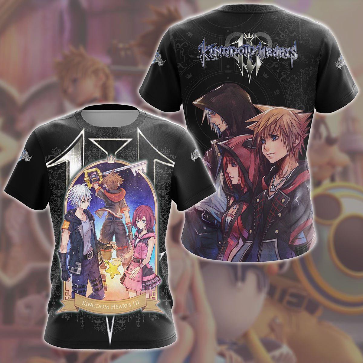 Kingdom Hearts 3 Destiny Island Trio Video Game All Over Printed T-shirt Tank Top Zip Hoodie Pullover Hoodie Hawaiian Shirt Beach Shorts Joggers T-shirt S