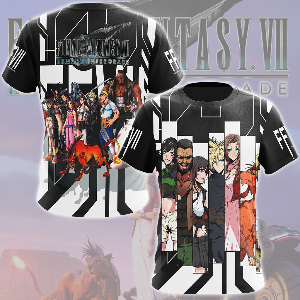 Final Fantasy VII Remake Intergrade Characters Video Game All Over Printed T-shirt Tank Top Zip Hoodie Pullover Hoodie Hawaiian Shirt Beach Shorts Joggers T-shirt S