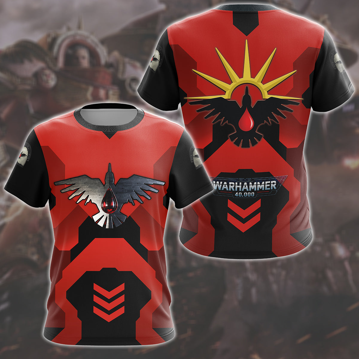 Warhammer 40K Blood Ravens Video Game All Over Printed T-shirt Tank Top Zip Hoodie Pullover Hoodie Hawaiian Shirt Beach Shorts Joggers T-shirt S