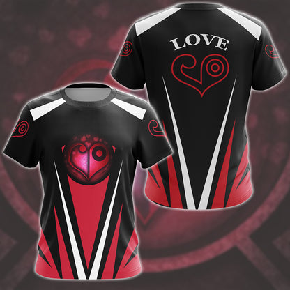 Digimon Crest Of Love Video Game All Over Printed T-shirt Tank Top Zip Hoodie Pullover Hoodie Hawaiian Shirt Beach Shorts Joggers