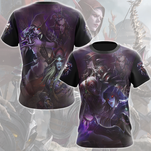 World Of Warcraft Sylvanas Windrunner Video Game All Over Printed T-shirt Tank Top Zip Hoodie Pullover Hoodie Hawaiian Shirt Beach Shorts Joggers T-shirt S 