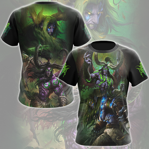 World Of Warcraft Stormrage Brothers - Illidan Stormrage, Malfurion Stormrage Video Game All Over Printed T-shirt Tank Top Zip Hoodie Pullover Hoodie Hawaiian Shirt Beach Shorts Joggers T-shirt S