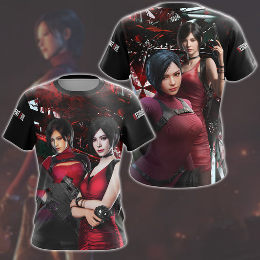 Resident Evil Ada Wong Video Game All Over Printed T-shirt Tank Top Zip Hoodie Pullover Hoodie Hawaiian Shirt Beach Shorts Joggers T-shirt