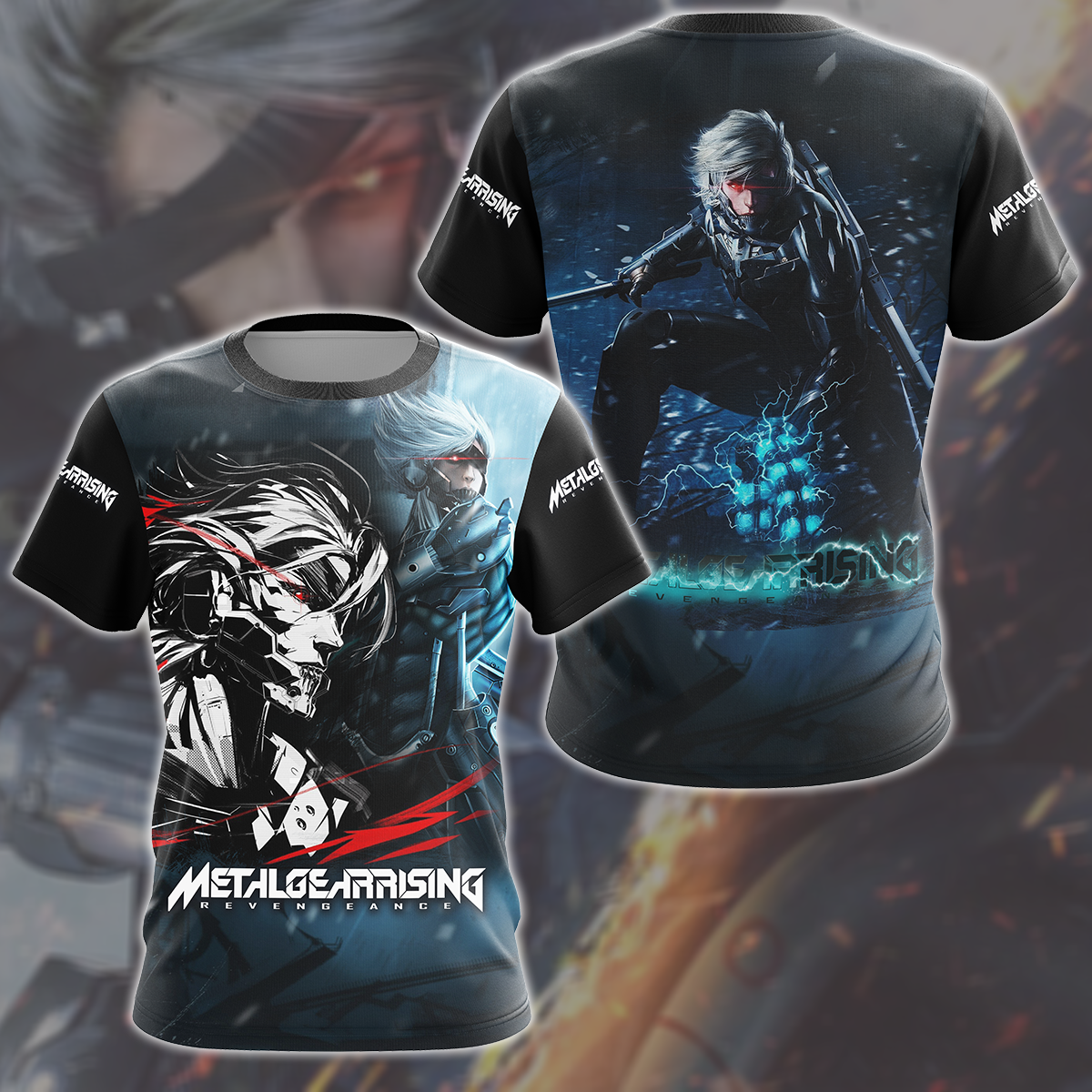 Metal Gear Rising: Revengeance Video Game All Over Printed T-shirt Tank Top Zip Hoodie Pullover Hoodie Hawaiian Shirt Beach Shorts Joggers T-shirt S 