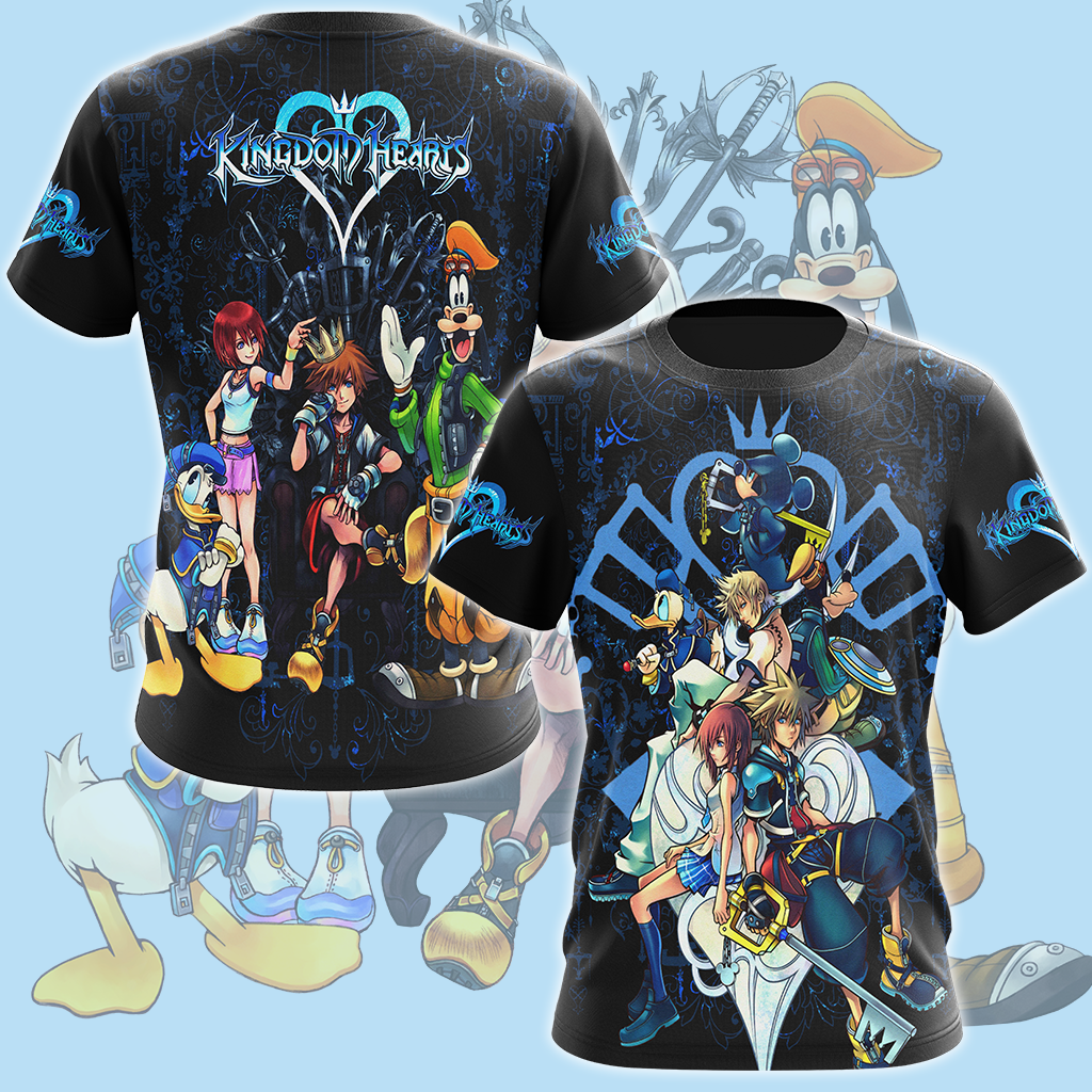 Kingdom Hearts Characters Video Game All Over Printed T-shirt Tank Top Zip Hoodie Pullover Hoodie Hawaiian Shirt Beach Shorts Joggers T-shirt S