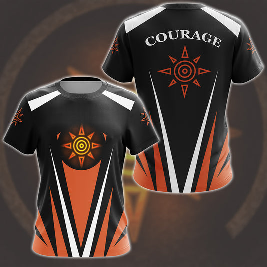 Digimon Crest Of Courage Video Game All Over Printed T-shirt Tank Top Zip Hoodie Pullover Hoodie Hawaiian Shirt Beach Shorts Joggers