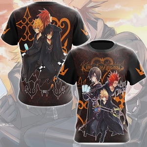 Kingdom Hearts Roxas, Axel and Xion (Sea-salt Ice Cream trio) Video Game All Over Printed T-shirt Tank Top Zip Hoodie Pullover Hoodie Hawaiian Shirt Beach Shorts Joggers T-shirt S