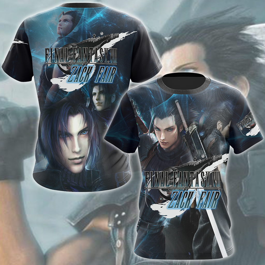 Final Fantasy VII Rebirth Zack Fair Video Game All Over Printed T-shirt Tank Top Zip Hoodie Pullover Hoodie Hawaiian Shirt Beach Shorts Joggers T-shirt S 
