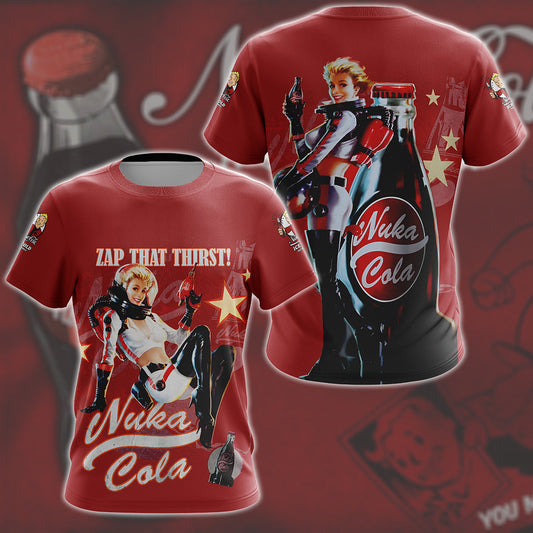 Fallout Nuka-Cola Video Game All Over Printed T-shirt Tank Top Zip Hoodie Pullover Hoodie Hawaiian Shirt Beach Shorts Joggers T-shirt