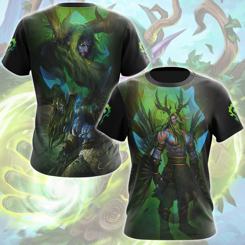 World Of Warcraft Malfurion Stormrage Video Game All Over Printed T-shirt Tank Top Zip Hoodie Pullover Hoodie Hawaiian Shirt Beach Shorts Joggers T-shirt S