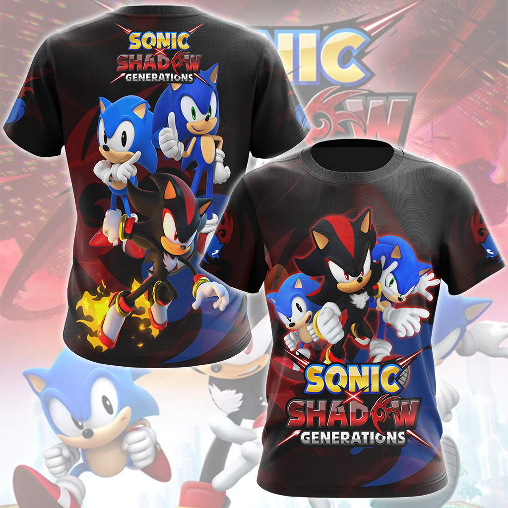 Sonic X Shadow Generations Video Game All Over Printed T-shirt Tank Top Zip Hoodie Pullover Hoodie Hawaiian Shirt Beach Shorts Joggers T-shirt S 